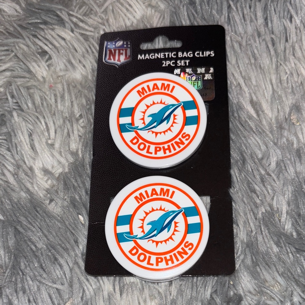 NFL Miami Dolphins Bag Clips - Teal, Orange, White